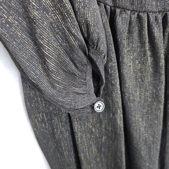 Calvin Klein Women's Empire Waist Chiffon Shift Dress Black  New With Tags - Picture 6 of 11